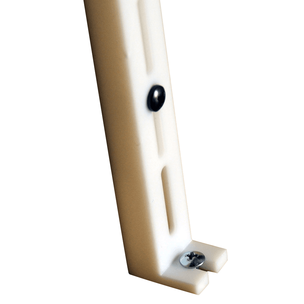 Beige finish 7-3/4" telescoping shelf bracket for extra storage space