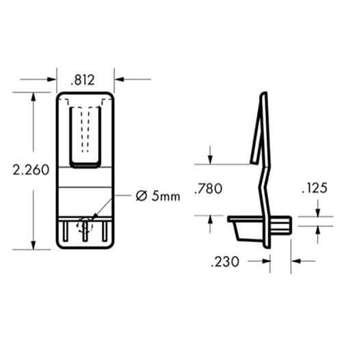 5mm Dowel Locking Shelf Support for 3/4" Shelves, Clear Alt 1 - Image
