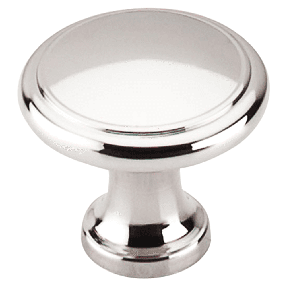 1-1/8 inch Asbury Mushroom Knob with modern simplicity and elegance in Polished Nickel