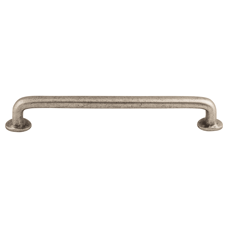 9" Aspen Rounded Pull in Silicon Bronze Light from Top Knobs: rustic and affordable cabinet hardware with artisan-made look, perfect for mountain lodge or vintage farmhouse interiors