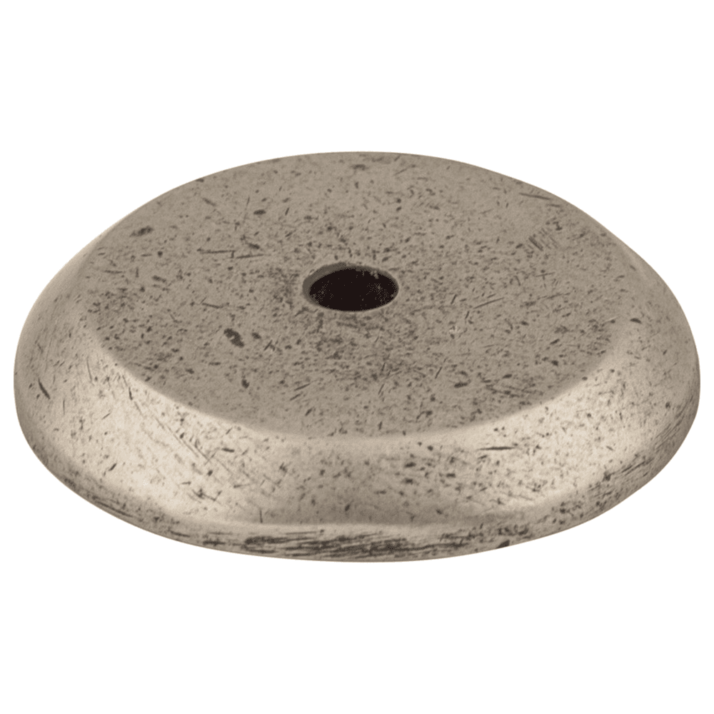 Aspen Collection Knob Backplate in Mahogany Bronze on Rustic Kitchen Cabinet