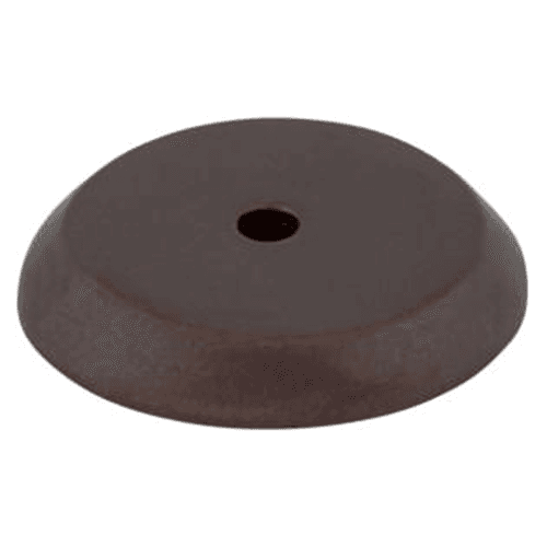 1-1/4" Aspen Round Shape Knob Backplate in Mahogany Bronze on Wood Cabinet