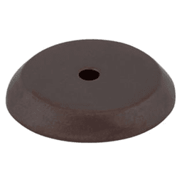 1-1/4" Aspen Round Shape Knob Backplate in Mahogany Bronze on Wood Cabinet