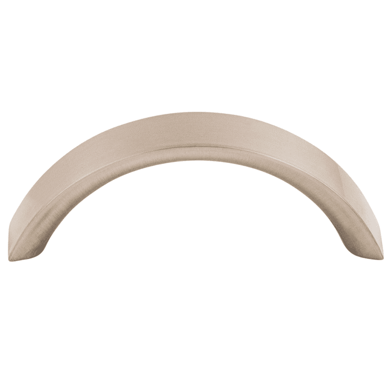 Contemporary Nouveau Crescent Pull in Brushed Satin Nickel for modern cabinetry - Top Knobs