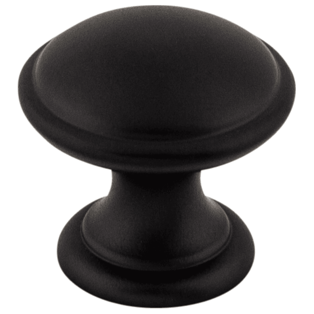 1-1/4" Dakota Round Knob, Flat Black - Traditional Style - Premium Materials - Top Knobs Decorative Collection - M4 Screw Pack Included