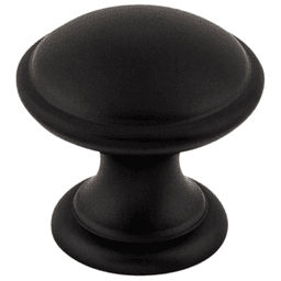 1-1/4" Dakota Round Knob, Flat Black - Traditional Style - Premium Materials - Top Knobs Decorative Collection - M4 Screw Pack Included