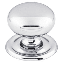 1&#45;1/4&quot; Britannia Victoria Knob with Backplate, Polished Chrome - Main Image