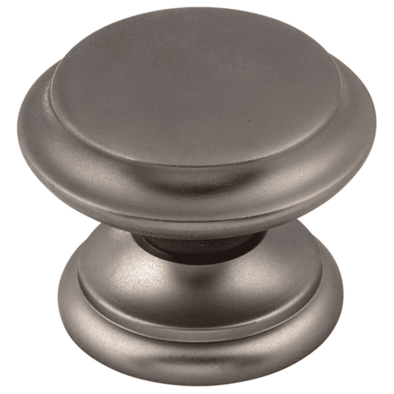Ash Gray Dakota Flat Top Knob - Traditional/Transitional Style - Premium Materials - Coordinates with Dakota Collection - Includes Screw Pack
