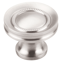 1-1/4 inch Asbury Button Faced Knob in Brushed Satin Nickel from Top Knobs