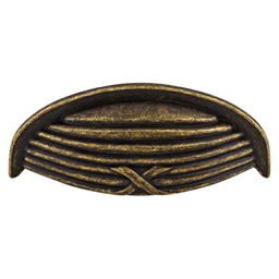 3&quot; Edwardian Ribbon/Reed Cup Pull, German Bronze - Main Image