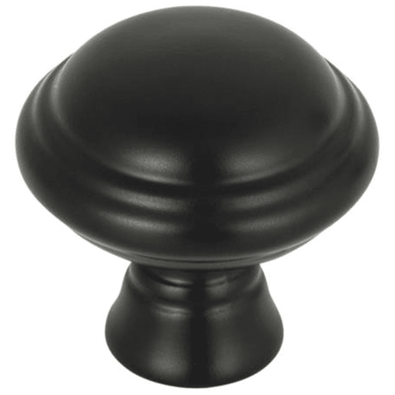 Grace Henderson knob in Flat Black finish from Top Knobs, Traditional and Transitional style