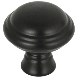 Grace Henderson knob in Flat Black finish from Top Knobs, Traditional and Transitional style