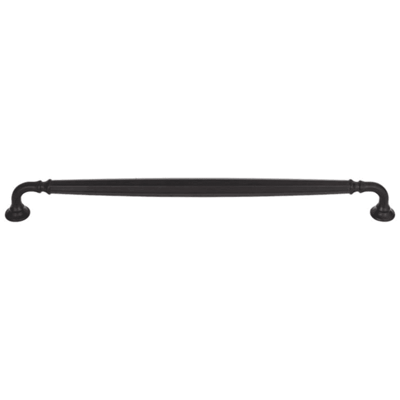 12" Grace Barrow Pull in Flat Black by Top Knobs - Traditional and Transitional Style