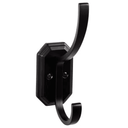 6-1/4" Ryland Hooks Emerland Hook, Flat Black for Stylish Storage