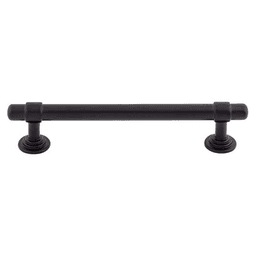 5-1/16" Flat Black Ellis Bar Pull with Savannah-inspired design