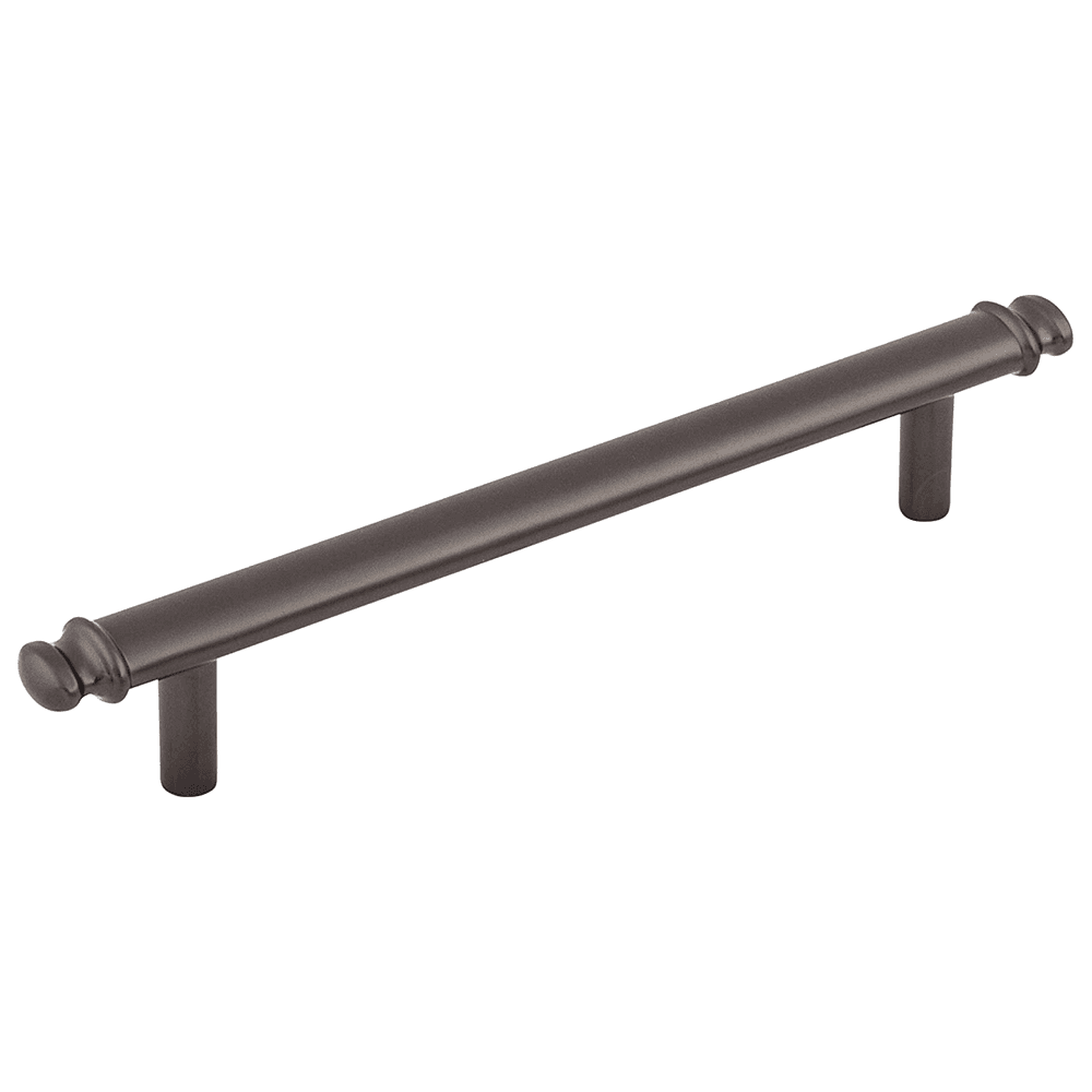 Transitional and classic Ellis 5-1/16" Julian Bar Pull finished in Ash Gray