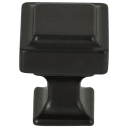Contemporary 1" Transcend Ascendra Knob in Flat Black by Top Knobs