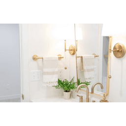 30" Transitional Regular Rosette Towel Bar, Flat Black Alt 1 - Image