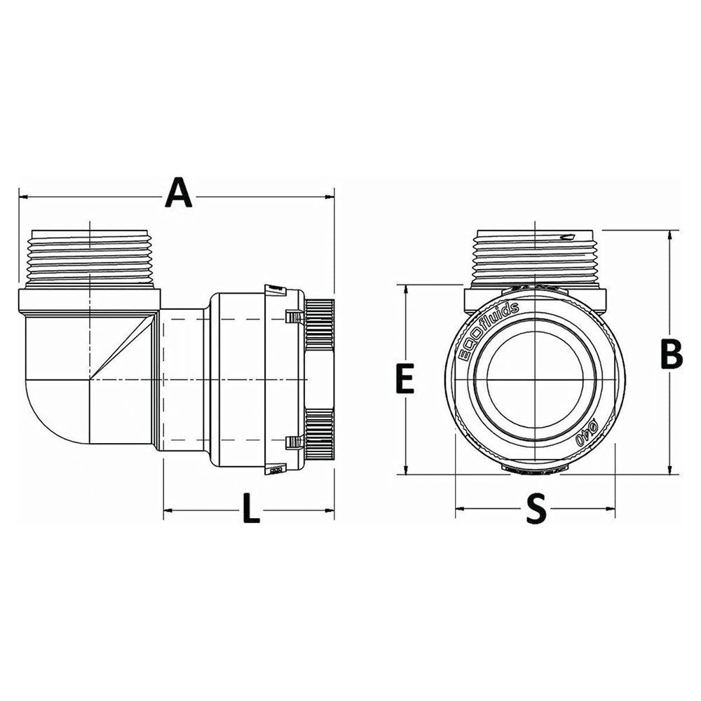50mm x 90 Degree Elbow with 1-1/2" MNPT Alt 1 - Image