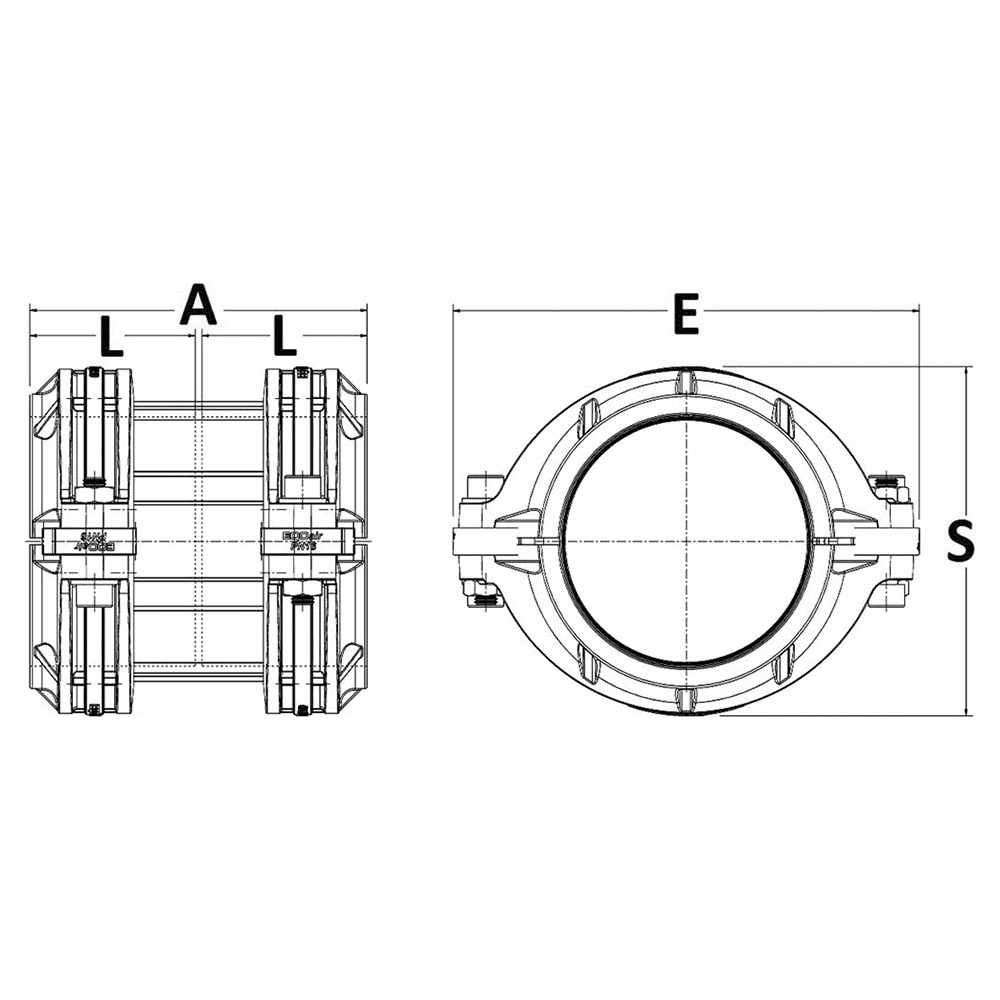 110mm Straight Coupling for Compressed Air Alt 1 - Image