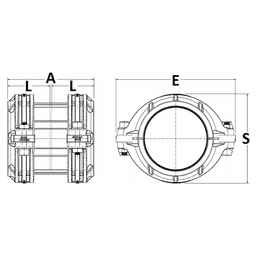 110mm Straight Coupling for Compressed Air Alt 1 - Image