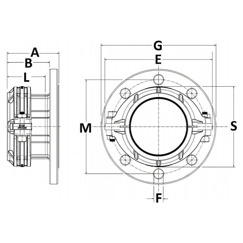 110mm x 4" Flange Adapter for Compressed Air Alt 1 - Image