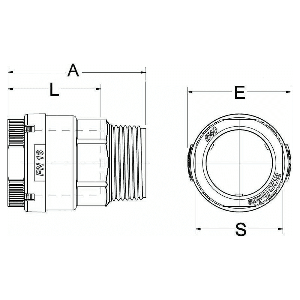 25mm x 1" MNPT Adapter for Compressed Air Alt 1 - Image