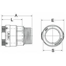 25mm x 1" MNPT Adapter for Compressed Air Alt 1 - Image