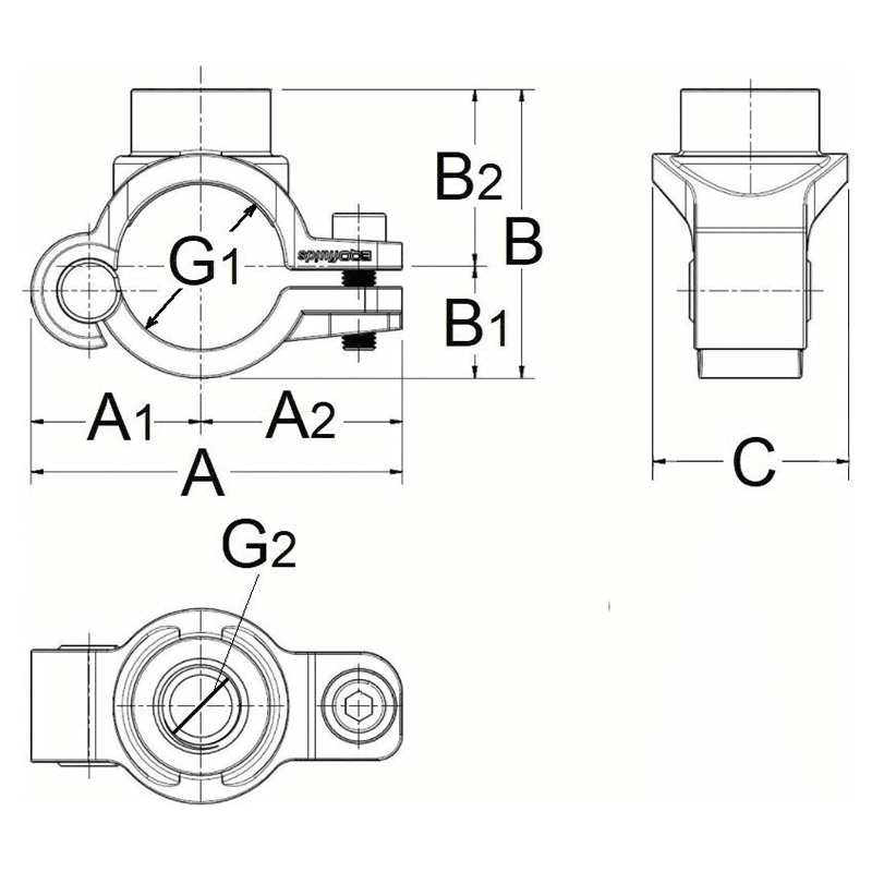 110mm x 1" FNPT Saddle Branch for Compressed Air Alt 1 - Image