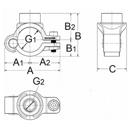 110mm x 1" FNPT Saddle Branch for Compressed Air Alt 1 - Image