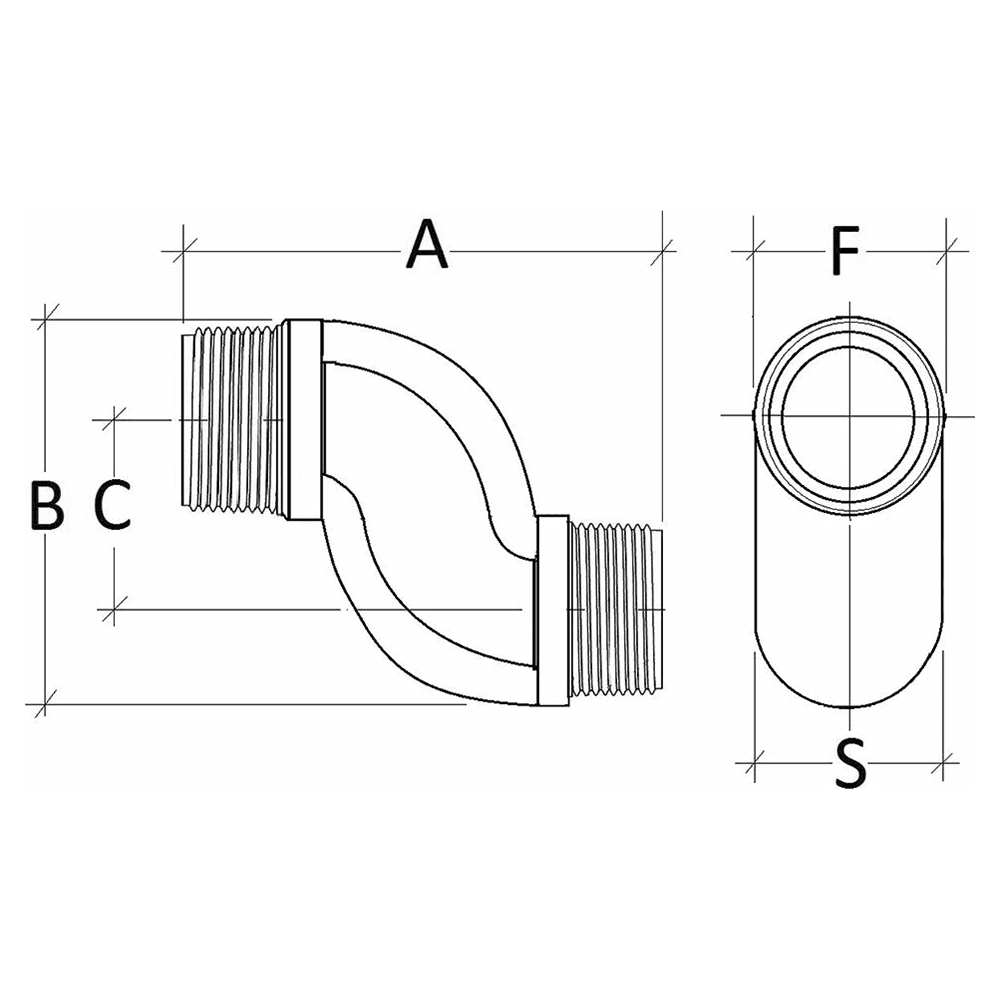 1/2" x 1/2" Offset Nipple Alt 1 - Image