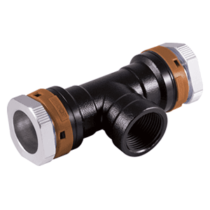 25mm Tee with 3/4" FNPT Branch Line for Oil Pipe Main - Image