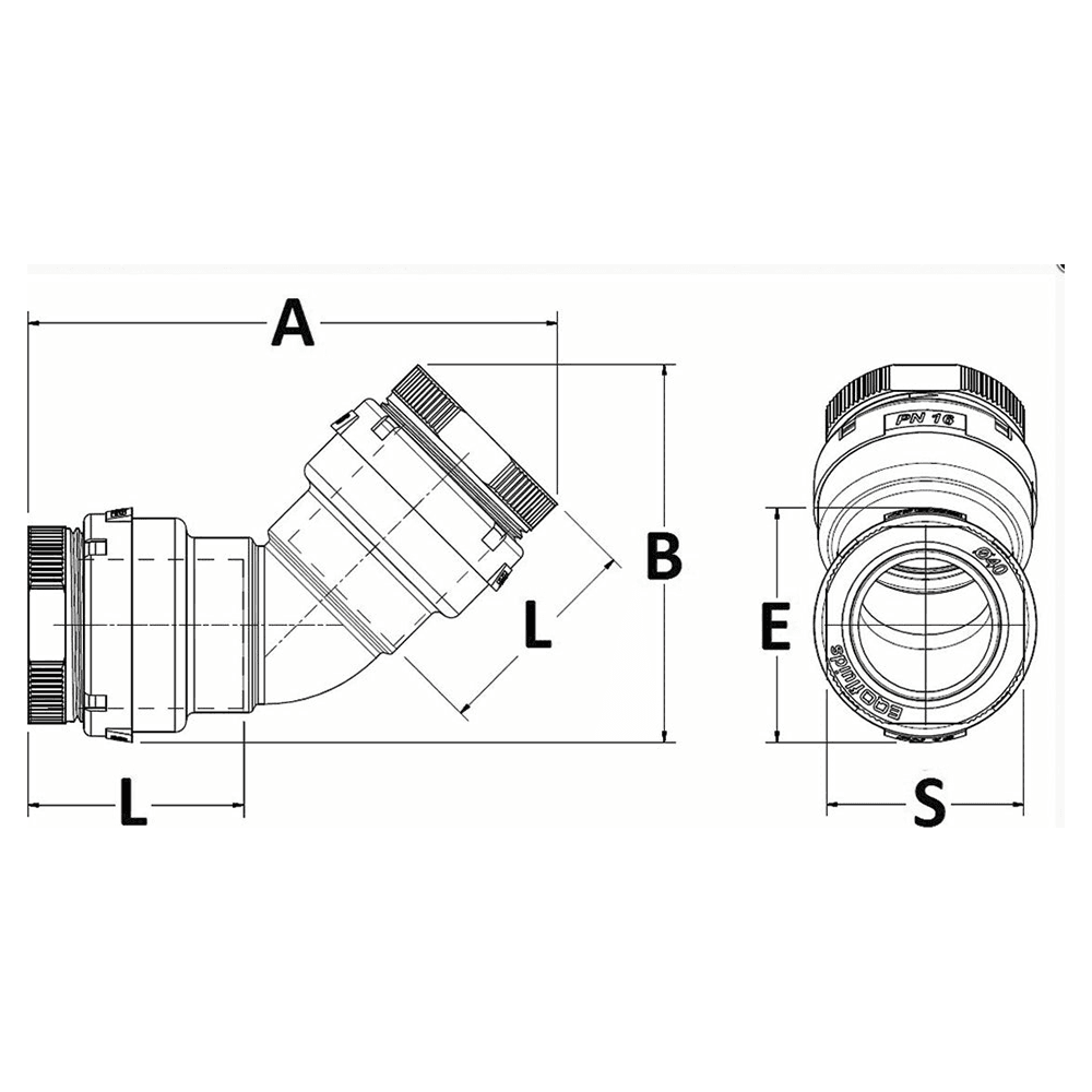 110mm x 45° Elbow for Vaccum Alt 1 - Image