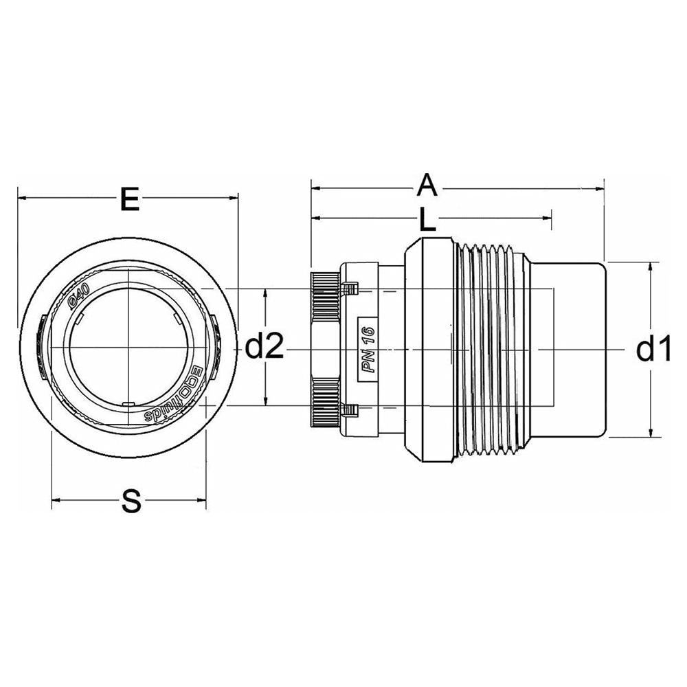 25mm x 20mm Fitting Pipe Reducer for Nitrogen/Inert Gases Alt 1 - Image