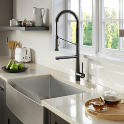 Elite Stainless Steel Farmhouse/Apron Front 16G Single Bowl Kitchen Sink Kit, 33" x 22-1/4" x 10" Alt 4 - Image