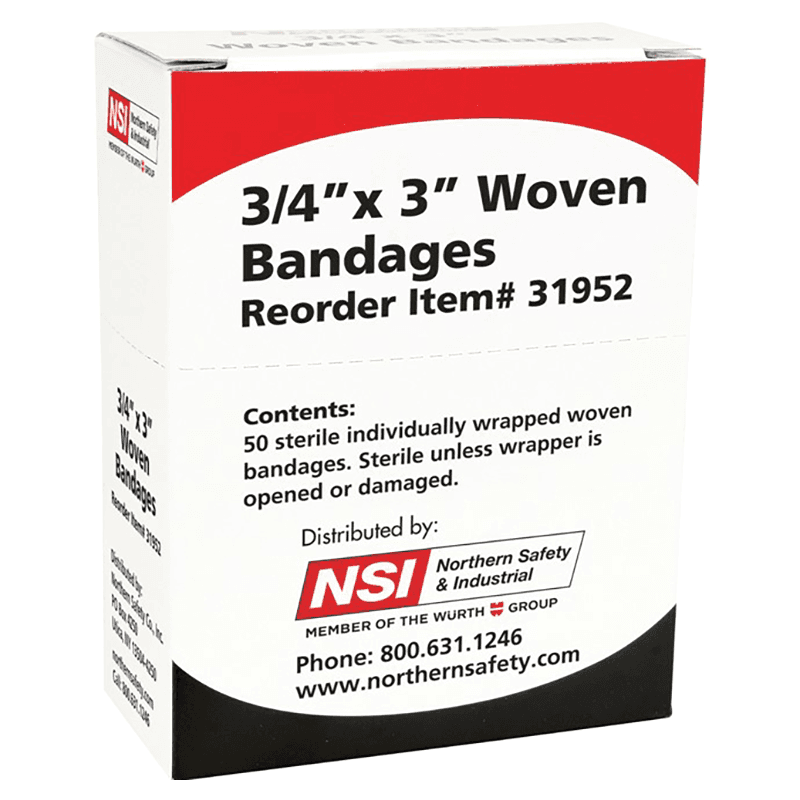 3/4" x 3" Woven Adhesive First Aid Bandage (50/Box) Main - Image