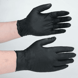 FlexShield Small Nitrile Disposable Gloves, Black, 6 mil (100/Box) Alt 1 - Image