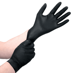FlexShield Small Nitrile Disposable Gloves, Black, 6 mil (100/Box) Alt 2 - Image