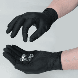FlexShield Small Nitrile Disposable Gloves, Black, 6 mil (100/Box) Alt 3 - Image