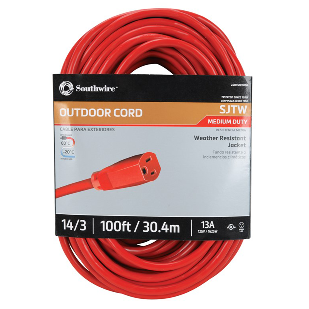 Heavy Duty Outdoor Extension Cord - Southwire 100'' Extra-Power