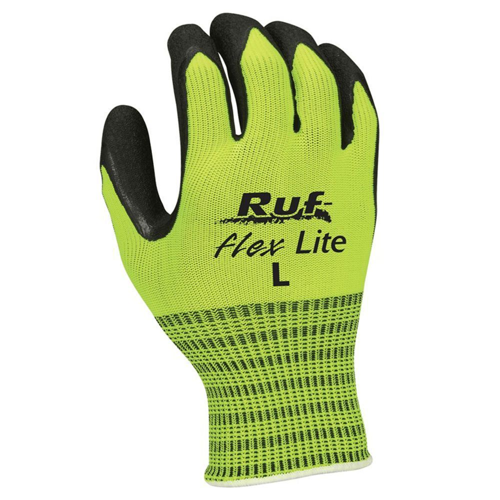 Hi-Vis Lime Cotton Rubber Palm Knit Gloves - Northern Safety