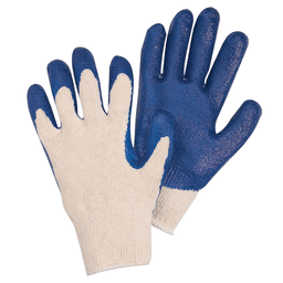 Northern Safety Extra-Large String Knit Gloves with Rubber String Knit in White and Blue