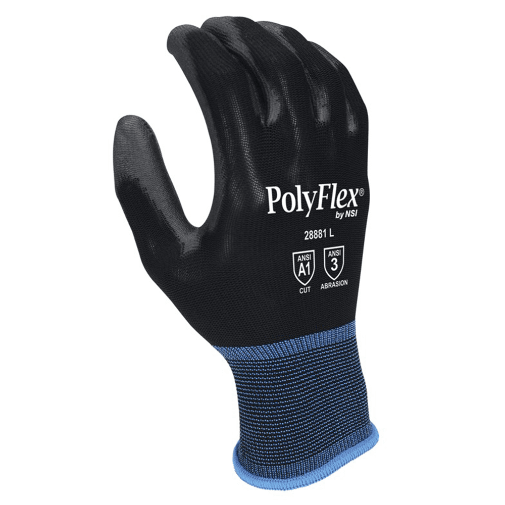 Black Protective Gloves with Nylon/Polyurethane Coating - Northern Safety