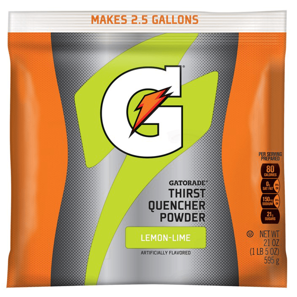 2.5 Gallon Container of GatoradeAr Lemon Lime Drink Mix