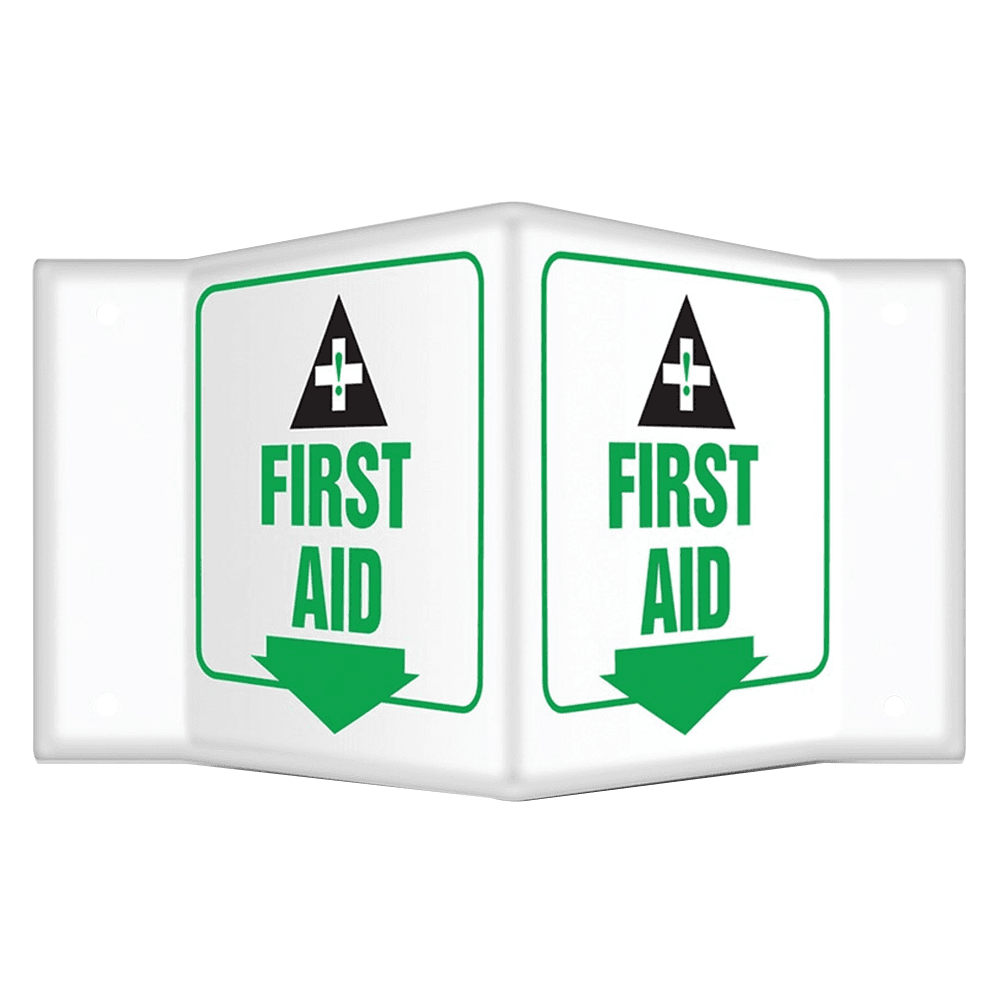 3D Projection Eye Wash Sign on Green and White Background by Northern Safety