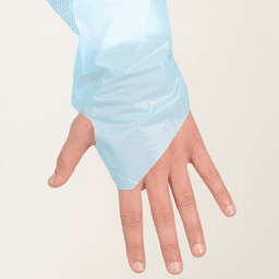 NSAr Polyethylene Gown - Thumb Loop - 55" Long - Side View - Northern Safety