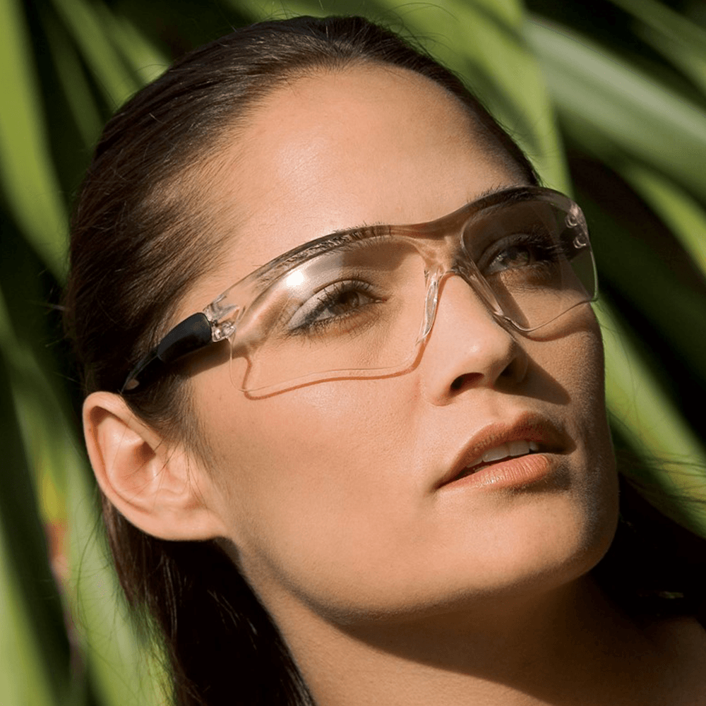 Sleek and Lightweight Safety Glasses with Wraparound Design