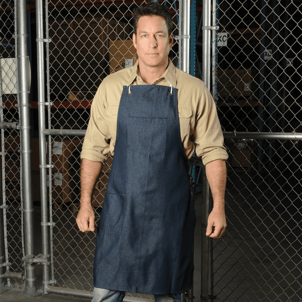 NS 2-Pocket Denim Apron in Blue color with size 28" x 38"