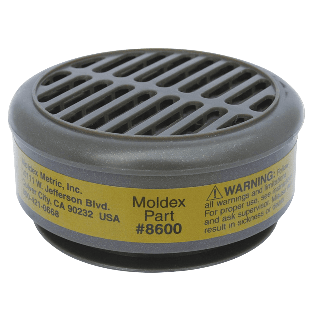 Multi gas/vapor respirator cartridge for 8000 series half mask respirators