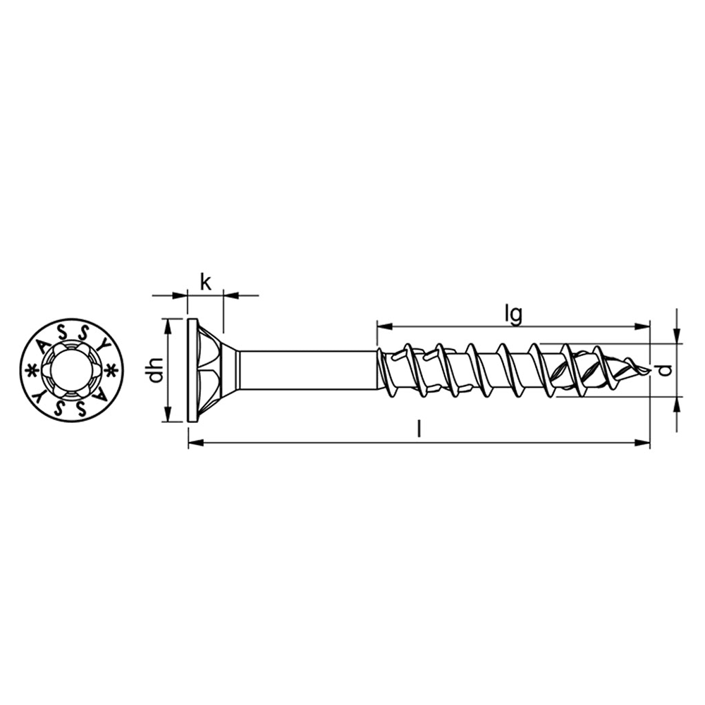 #8 x 1-3/8" Flat Head ASSY Assembly Screw, RW20 Drive ASSY Thread with Nibs and Sharp Point, Zinc, Box of 5 Hundred by Wurth - Alt Image 5